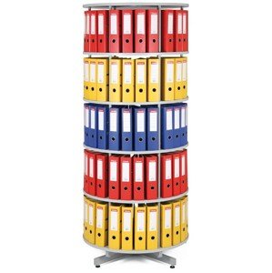 KOVO PRAKTIK Archivační otočná skříň pětipatrová, karusel, barva šedá