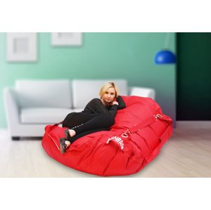 BEANBAG Sedací pytel 189x140 comfort s popruhy scarlet rose