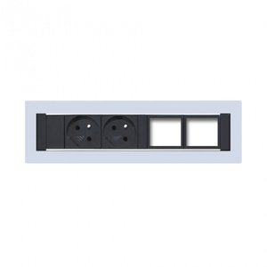 OFFICE PRO Konfigurovatelný pevný panel, 2x el. zásuvka, 2x volný slot pro 2 až 4 konektory - KPP 4