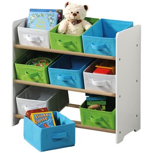 BHome Organizér na hračky s barevnými boxy