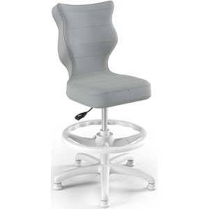 ENTELO Dětská židle Petit White 4 HC+F s opěrným kruhem, šedá Velvet 03