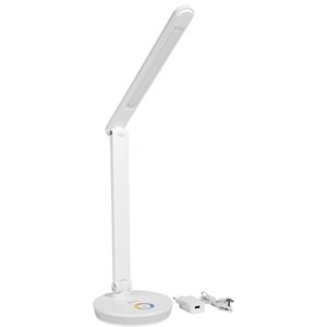 PALA Platinet stolní LED lampa 12W stmívatelná, dotykové ovládání, USB port, bílá