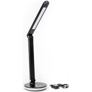 PALA Platinet stolní LED lampa 12W stmívatelná, dotykové ovládání, USB port, černá