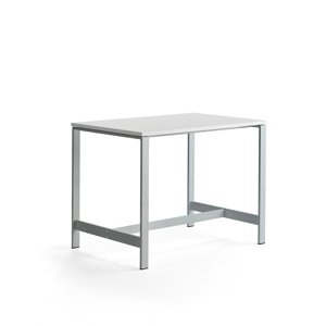 Stůl Various, 1200x800 mm, výška 900 mm, stříbrné nohy, bílá