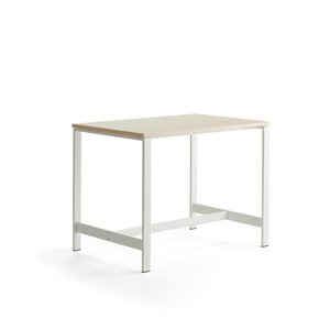 Stůl Various, 1200x800 mm, výška 900 mm, bílé nohy, bříza