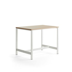 Stůl Various, 1200x800 mm, výška 900 mm, bílé nohy, dub