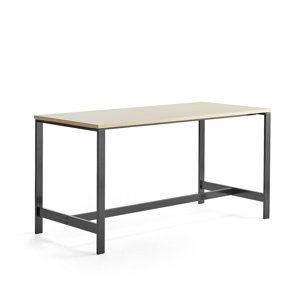 Stůl Various, 1800x800 mm, výška 900 mm, černé nohy, bříza