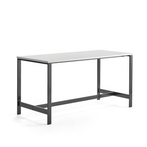 Stůl Various, 1800x800 mm, výška 900 mm, černé nohy, bílá