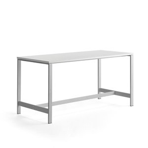 Stůl Various, 1800x800 mm, výška 900 mm, stříbrné nohy, bílá