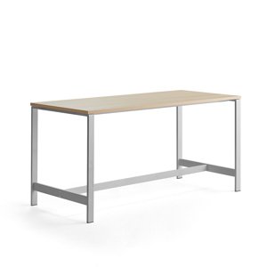 Stůl Various, 1800x800 mm, výška 900 mm, stříbrné nohy, dub
