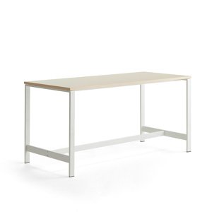 Stůl Various, 1800x800 mm, výška 900 mm, bílé nohy, bříza