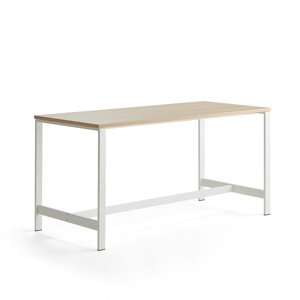 Stůl Various, 1800x800 mm, výška 900 mm, bílé nohy, dub