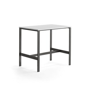 Stůl Various, 1200x800 mm, výška 1050 mm, černé nohy, bílá