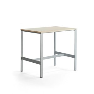 Stůl Various, 1200x800 mm, výška 1050 mm, stříbrné nohy, bříza