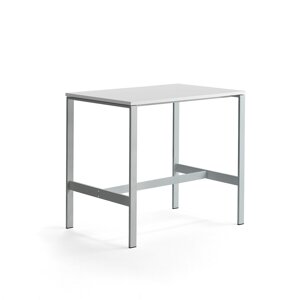 Stůl Various, 1200x800 mm, výška 1050 mm, stříbrné nohy, bílá