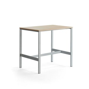 Stůl Various, 1200x800 mm, výška 1050 mm, stříbrné nohy, dub