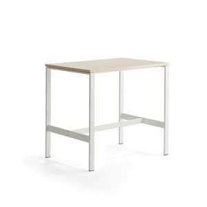 Stůl Various, 1200x800 mm, výška 1050 mm, bílé nohy, bříza