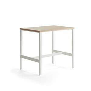 Stůl Various, 1200x800 mm, výška 1050 mm, bílé nohy, dub