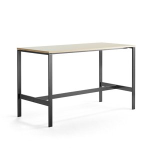 Stůl Various, 1800x800 mm, výška 1050 mm, černé nohy, bříza