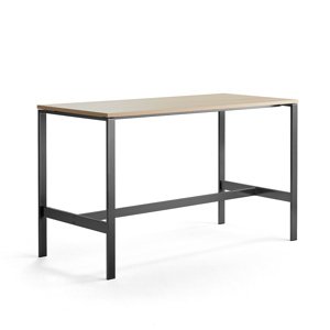 Stůl Various, 1800x800 mm, výška 1050 mm, černé nohy, dub