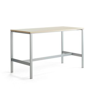 Stůl Various, 1800x800 mm, výška 1050 mm, stříbrné nohy, bříza