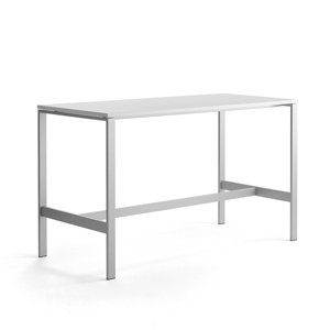 Stůl Various, 1800x800 mm, výška 1050 mm, stříbrné nohy, bílá