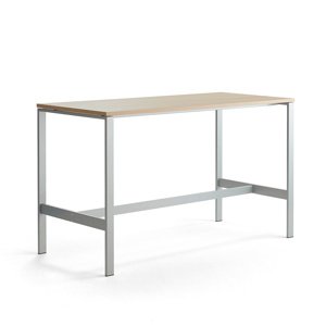 Stůl Various, 1800x800 mm, výška 1050 mm, stříbrné nohy, dub