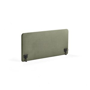 Stolový paraván ZONE, černé svorky, 1400X650x36 mm, potah Rivet, zelenomodrá