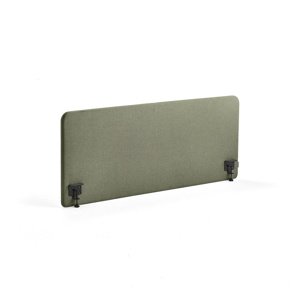 Stolový paraván ZONE, černé svorky, 1600X650x36 mm, potah Rivet, zelenomodrá