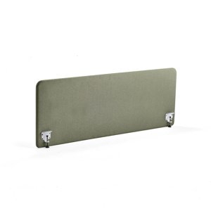 Stolový paraván ZONE, bílé svorky, 1800X650x36 mm, potah Rivet, zelenomodrá