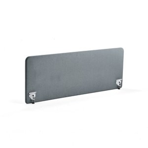 Stolový paraván ZONE, bílé svorky, 1800X650x36 mm, potah Rivet, modrošedá