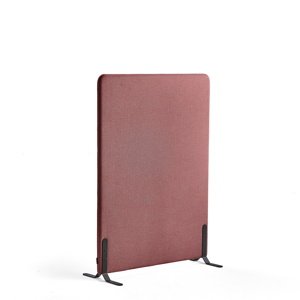 Paraván ZONE, 1360x1000x46 mm, potah Rivet, černé nohy, červenofialová