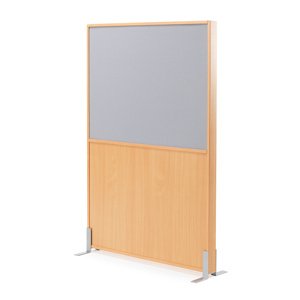 Paraván Duo, 1000x1500 mm, oboustranně šedé polstrování/buk