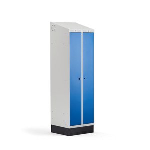 Šatní skříňka Classic Combo, 1 sekce - 2 boxy, 2050x600x550mm, sokl, modré dveře