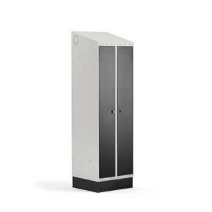 Šatní skříňka Classic Combo, 1 sekce - 2 boxy, 2050x600x550mm, sokl, černé dveře