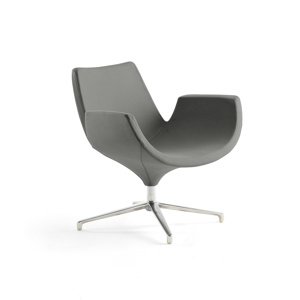 Lounge křeslo ENJOY, nízké opěradlo, tmavě šedé