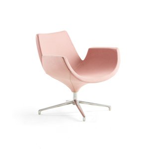 Lounge křeslo ENJOY, nízké opěradlo, světle růžové