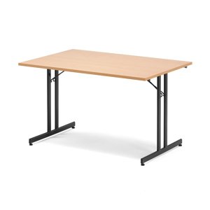 Skládací stůl Emily, 1200x800 mm, buk, černá