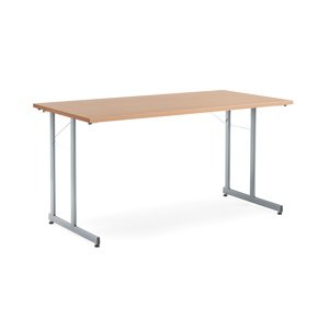 Skládací stůl Claire, 1400x700 mm, buk, hliníkově šedá