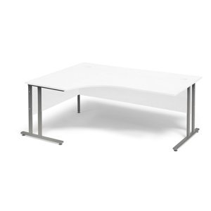 Psací stůl Flexus, levý, 1800x1200 mm, bílá