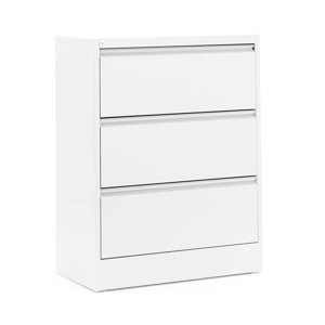Kartotéka A4, ukládání na šířku, 3 zásuvky, 1030x800x425 mm, bílá