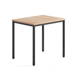 Přídavný stůl QBUS, 4 nohy, 800x600 mm, černý rám, dub