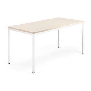 Stůl Modulus, 1600x800 mm, bílý rám, bříza