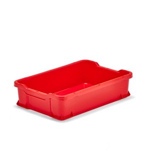 Plastová přepravka, 24 l, 600x400x145 mm, červená
