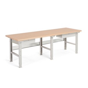 Dílenský stůl ROBUST, 2500x800 mm, 2 zásuvky