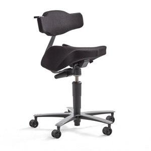 Sedlová židle Epsom, s opěradlem a houpací mechanikou, černá