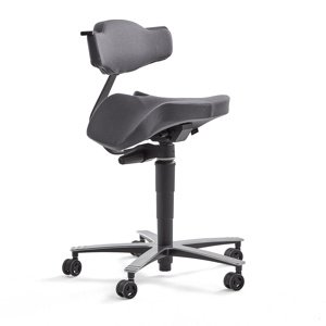Sedlová židle Epsom, s opěradlem a houpací mechanikou, šedá