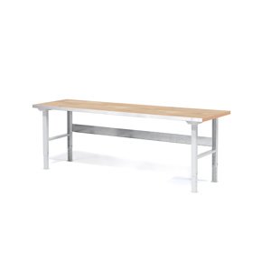 Dílenský stůl SOLID, 2000x800 mm, nosnost 750 kg, dubový povrch