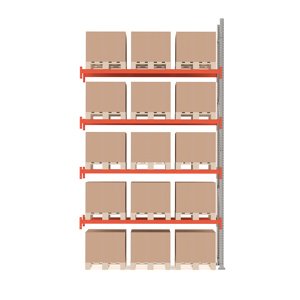 Paletový regál Ultimate, přídavný, 16 palet, 500 kg/paleta, výška 5000 mm
