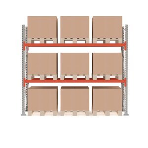 Paletový regál Ultimate, 9 palet, 1000 kg/paleta, výška 2500 mm